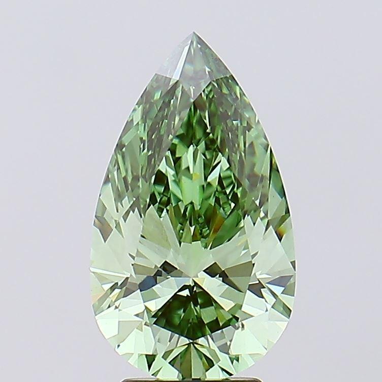 4.01 Ct. Fancy Vivid Green Pear Lab Grown Diamond