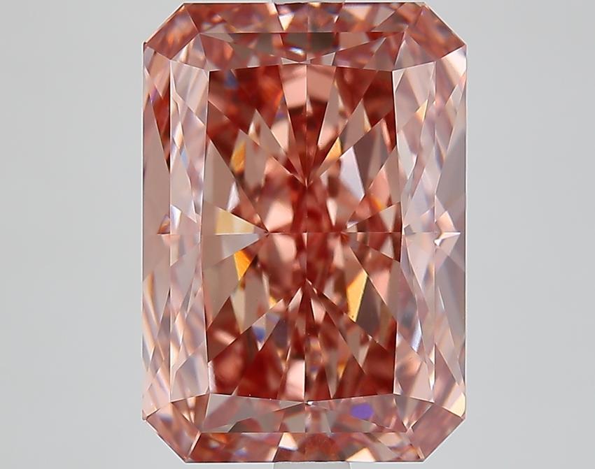 7.22 Ct. Fancy Intense Brownish Pink Radiant Lab Grown Diamond