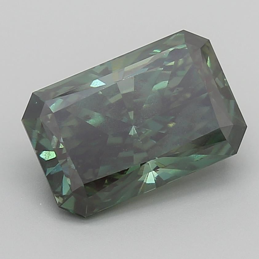 5.03 Ct. Fancy Vivid  Green Radiant Lab Grown Diamond