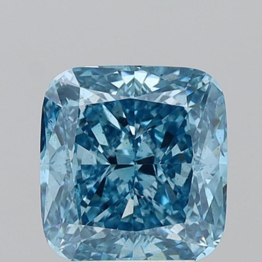 4.01 Ct. Fancy Vivid Blue Cushion Lab Grown Diamond