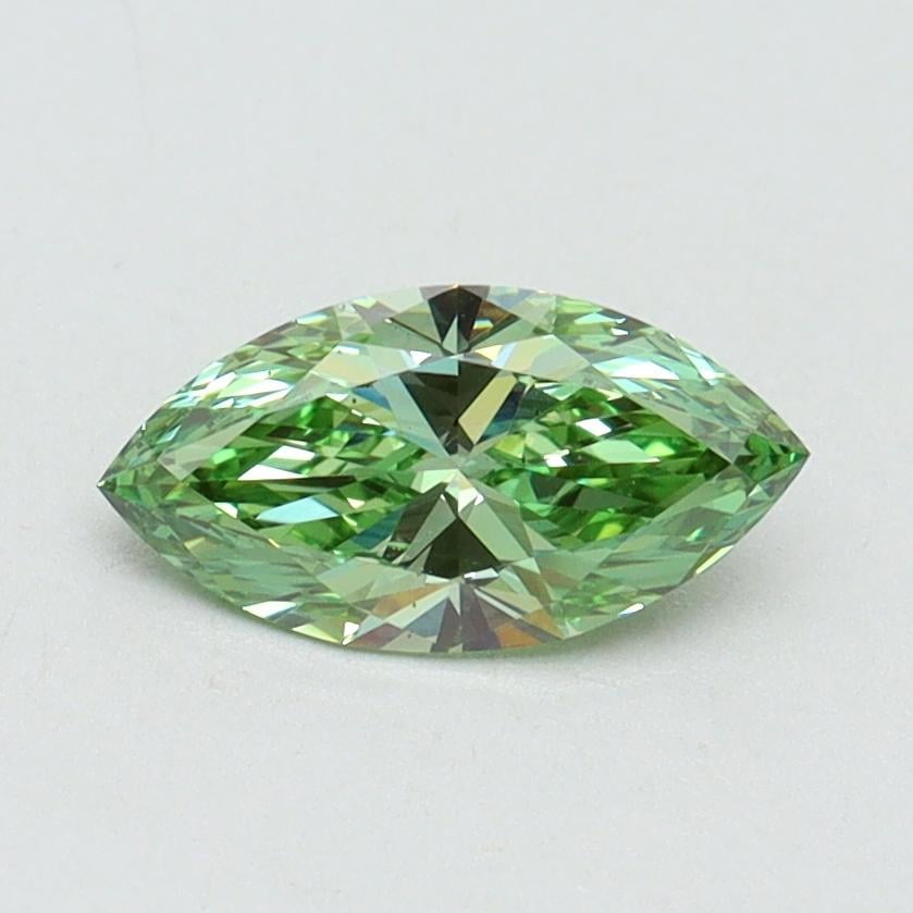 0.62 Ct. Fancy Vivid Green Marquise Lab Grown Diamond