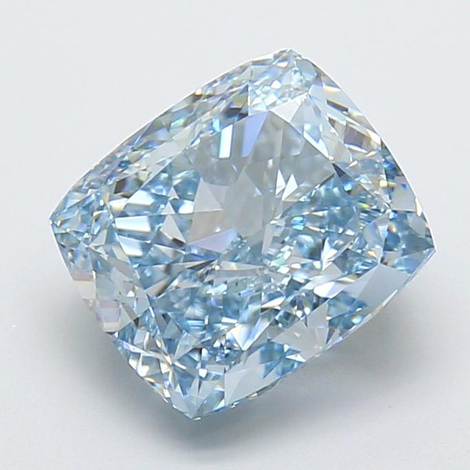 4.53 Ct. Fancy Vivid  Blue Cushion Lab Grown Diamond