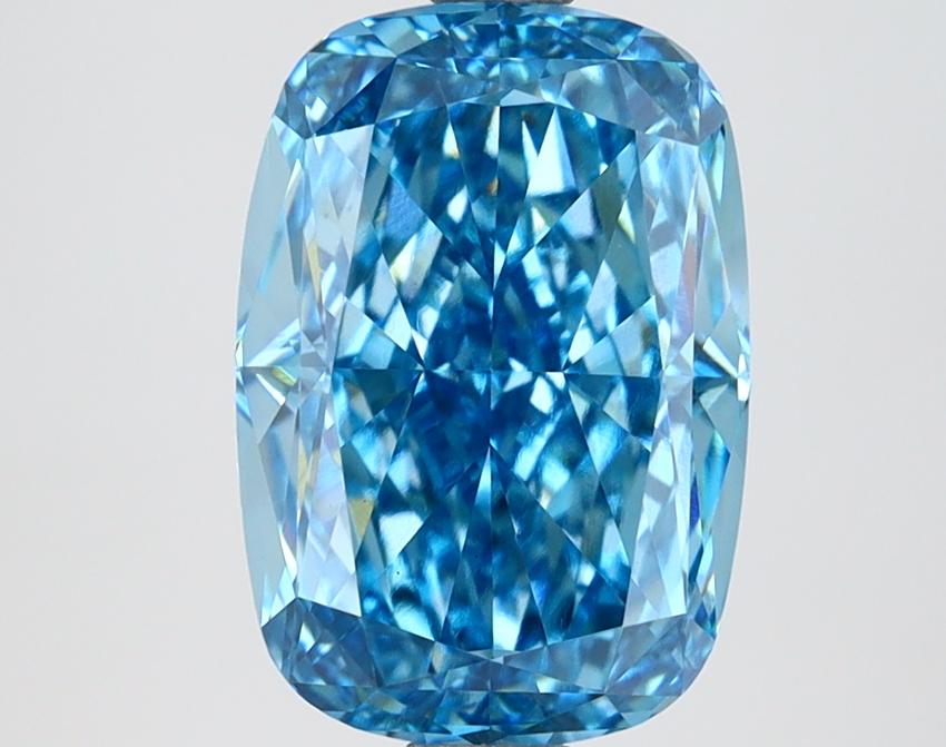 3.53 Ct. Fancy Vivid Blue Cushion Lab Grown Diamond