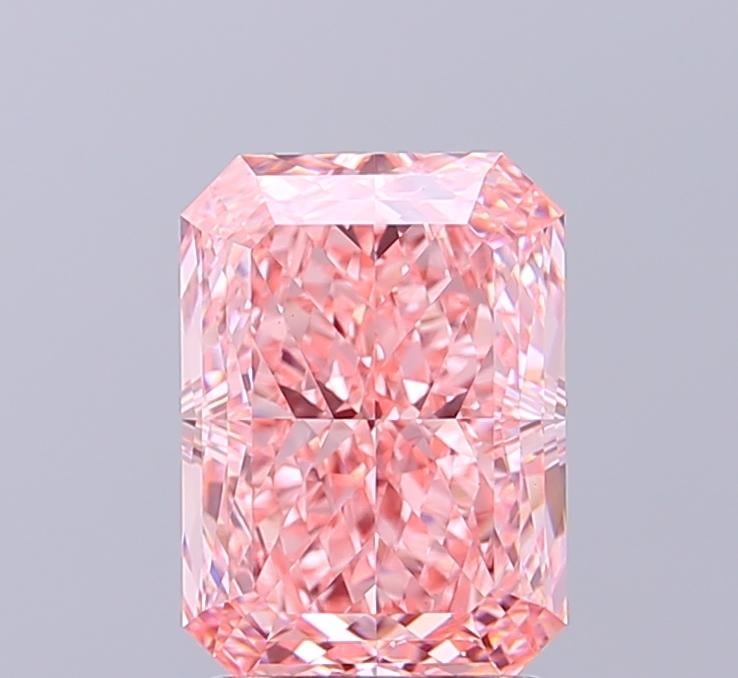 2.59 Ct. Fancy Vivid  Pink Radiant Lab Grown Diamond