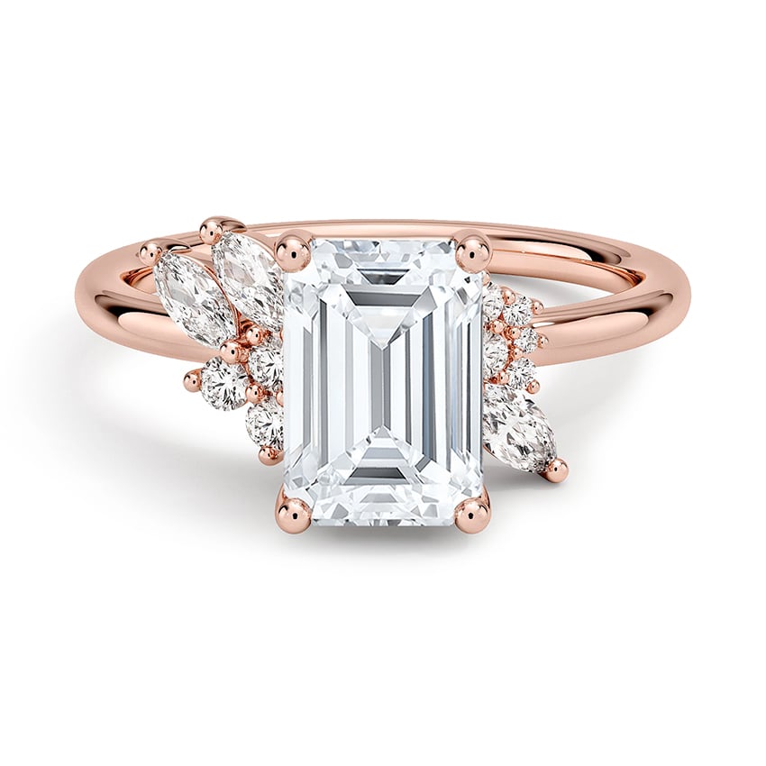 Custom Asymmetrical Cluster Diamond Ring