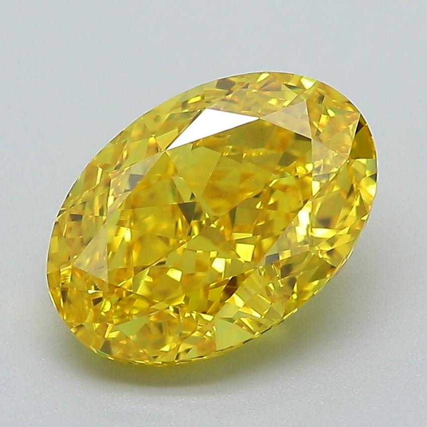 3.03 Ct. Fancy Vivid Yellow Oval Lab Grown Diamond