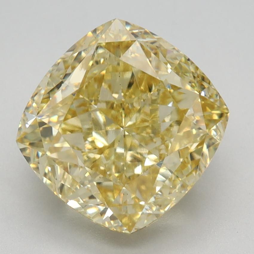 3.52 Ct. Fancy Vivid Yellow Cushion Lab Grown Diamond