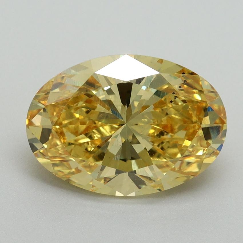 3.19 Ct. Fancy Vivid Yellow Oval Lab Grown Diamond
