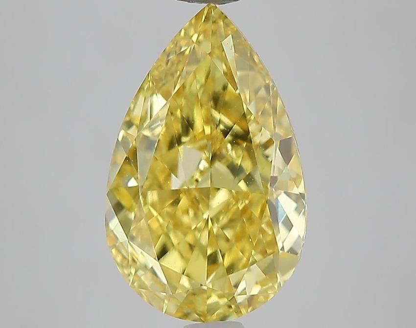 4.02 Ct. Fancy Vivid Yellow Yellow Pear Lab Grown Diamond