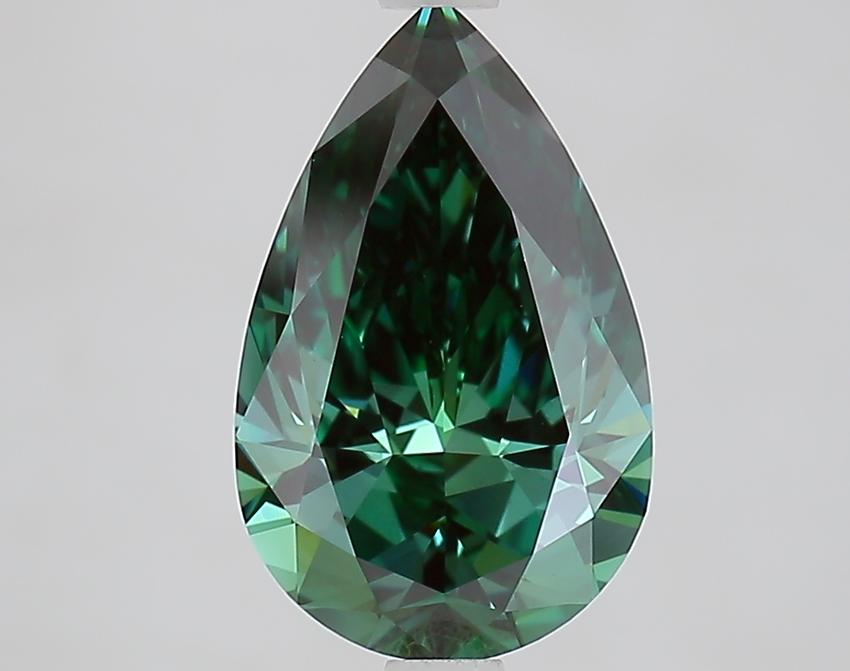 2.48 Ct. Fancy Vivid Green Pear Lab Grown Diamond