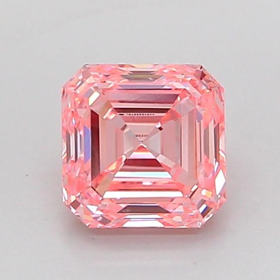 1.02 Ct. Fancy Vivid Pink Asscher Lab Grown Diamond