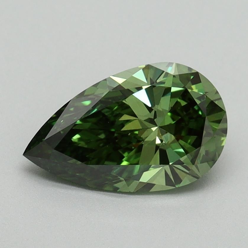 1.08 Ct. Fancy Vivid Green Pear Lab Grown Diamond