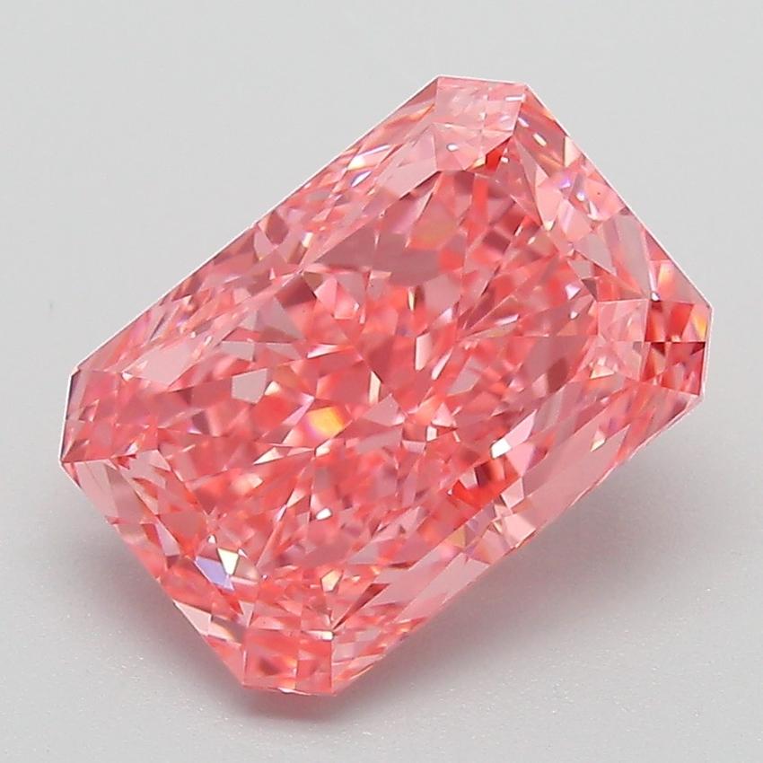 3.14 Ct. Fancy Vivid Pink Radiant Lab Grown Diamond