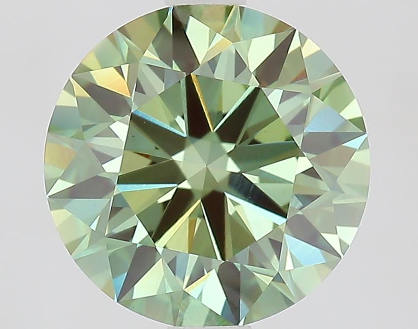 2.08 Ct. Fancy Vivid Green Round Lab Grown Diamond