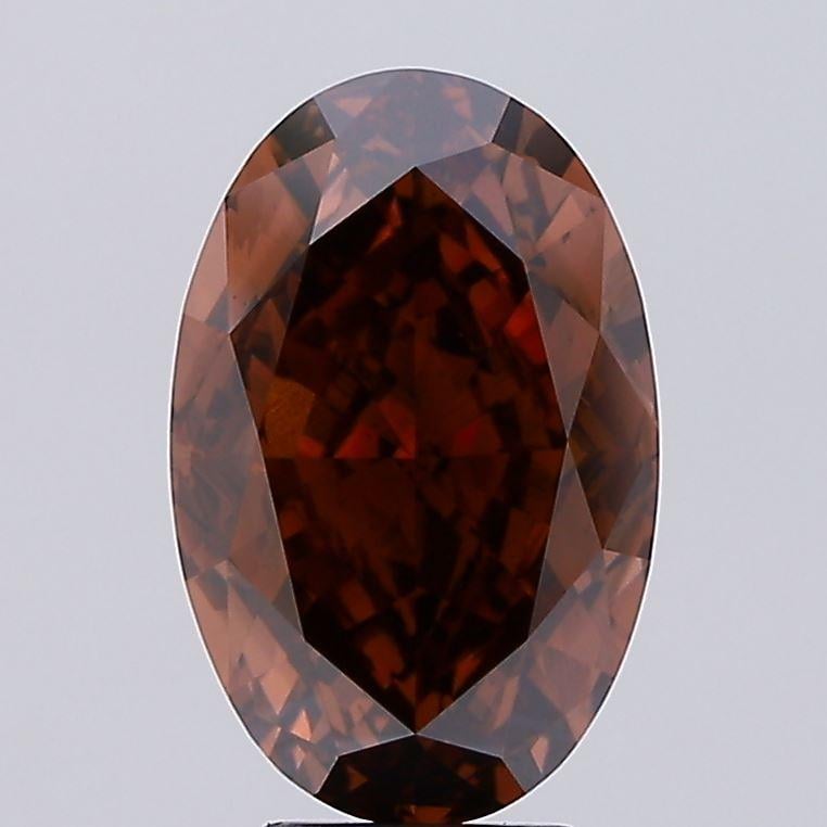 6.91 Ct. Fancy Deep Brown Oval Lab Grown Diamond