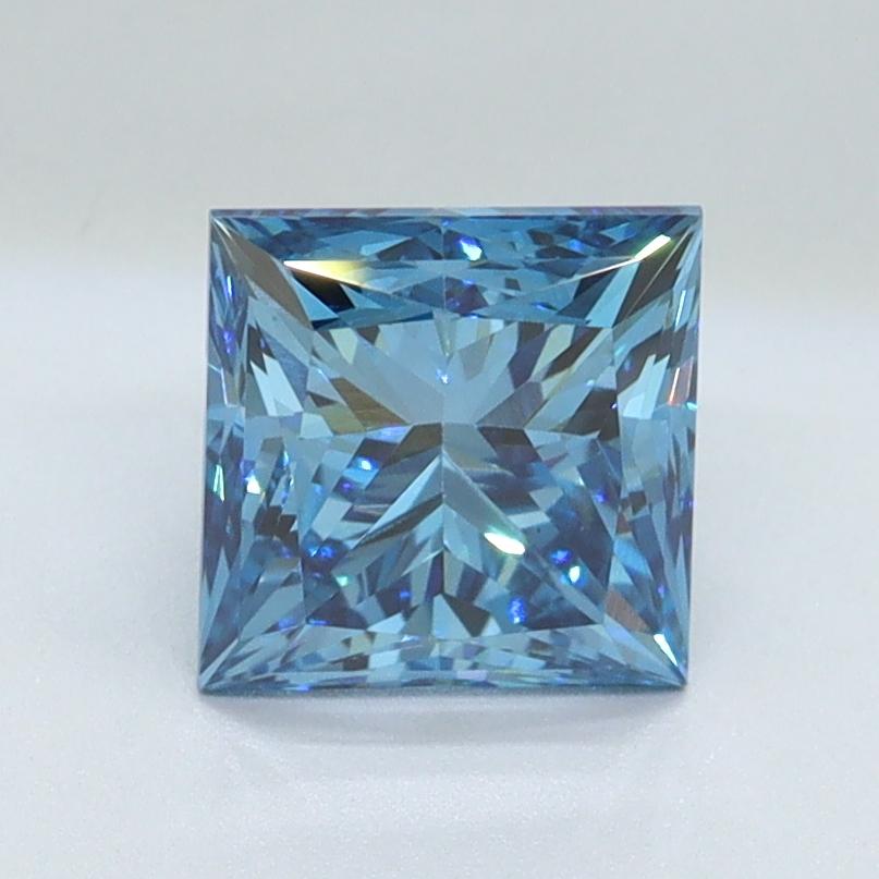 1.54 Ct. Fancy Vivid Malibu Blue Princess Lab Grown Diamond