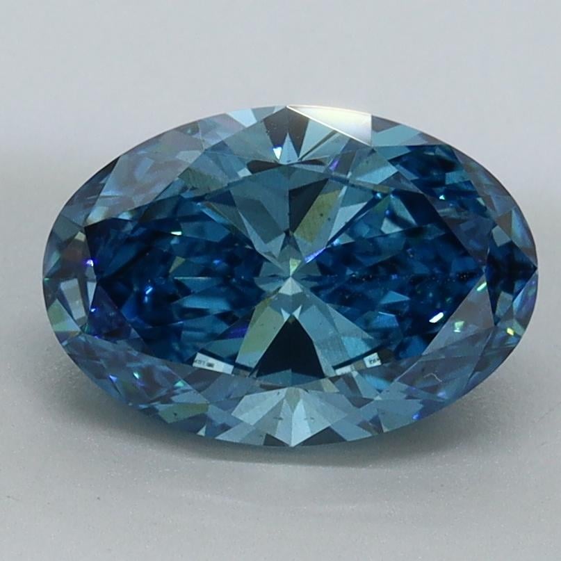 1.54 Ct. Fancy Vivid Malibu Blue Oval Lab Grown Diamond