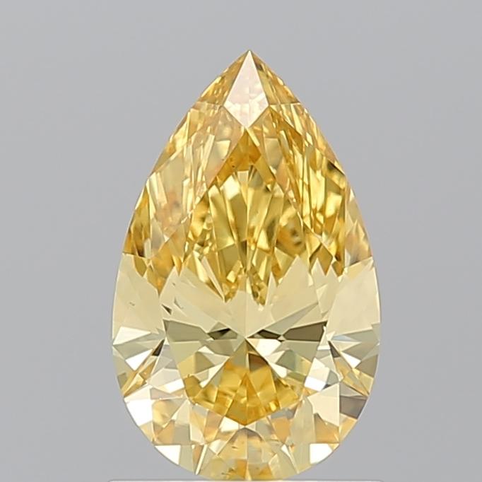 1.06 Ct. Fancy Vivid Yellow Pear Lab Grown Diamond