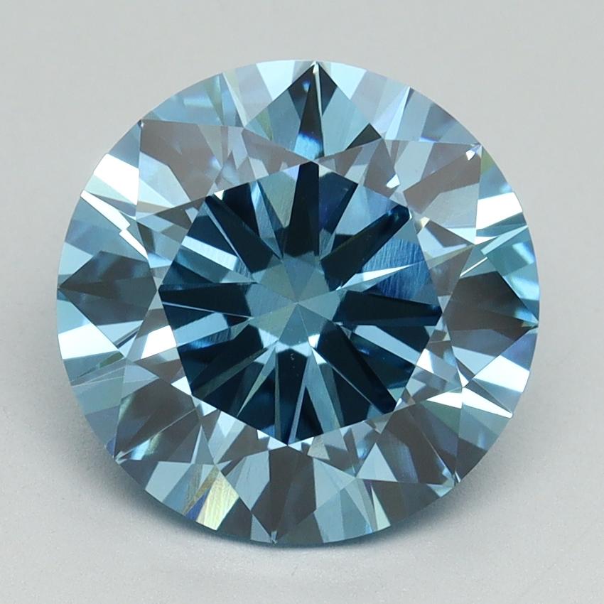 4.01 Ct. Fancy Vivid Blue Round Lab Grown Diamond