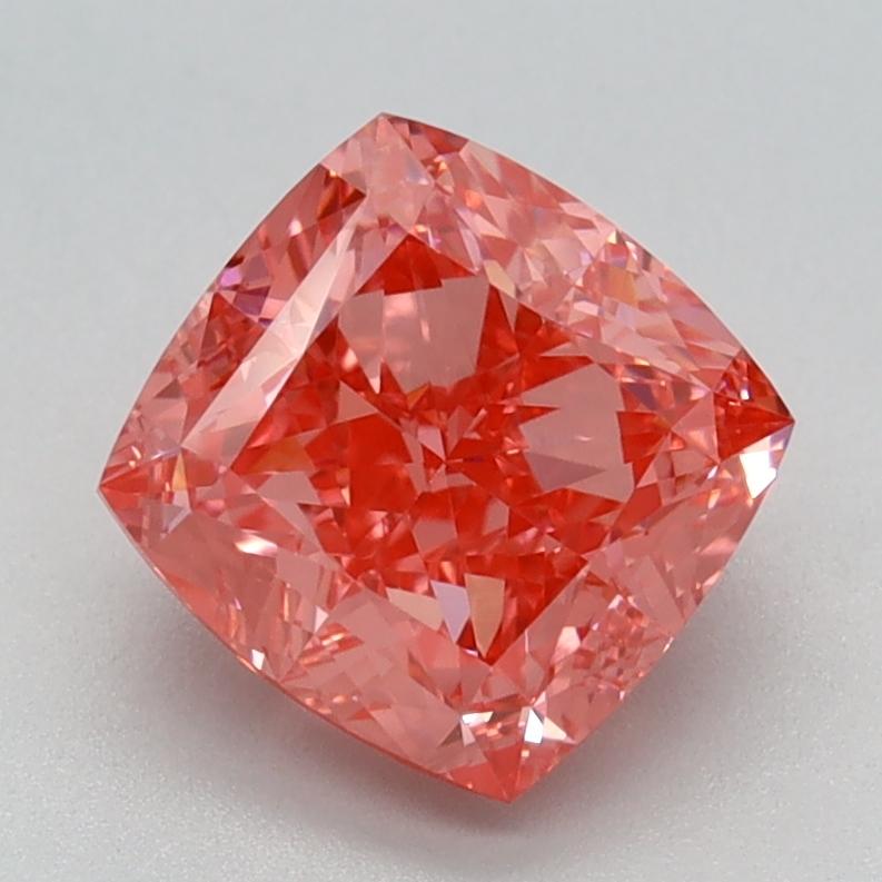 1.72 Ct. Fancy Vivid Pink Cushion Lab Grown Diamond