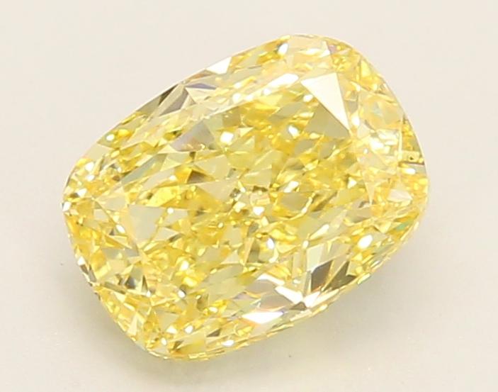 1.61 Ct. Fancy Vivid Yellow Cushion Lab Grown Diamond