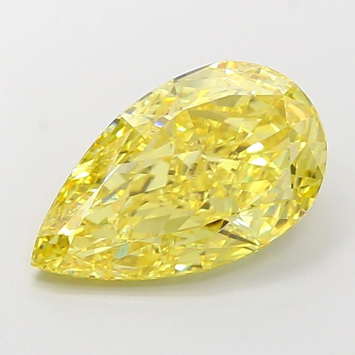 4.38 Ct. Fancy Vivid Yellow Pear Lab Grown Diamond