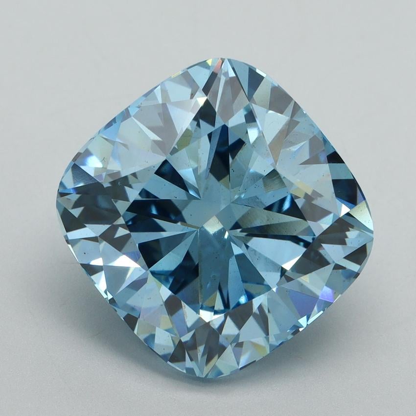 10.06 Ct. Fancy Vivid Blue Cushion Lab Grown Diamond