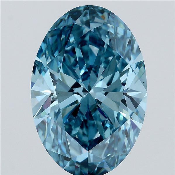 5.08 Ct. Fancy Vivid Blue Oval Lab Grown Diamond