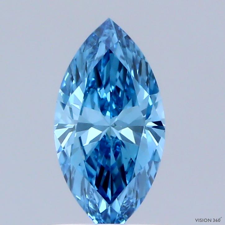 0.52 Ct. Fancy Vivid Blue Marquise Lab Grown Diamond