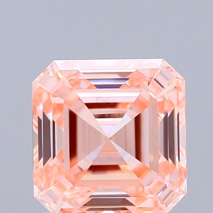 1.79 Ct. Fancy Vivid Pink Asscher Lab Grown Diamond