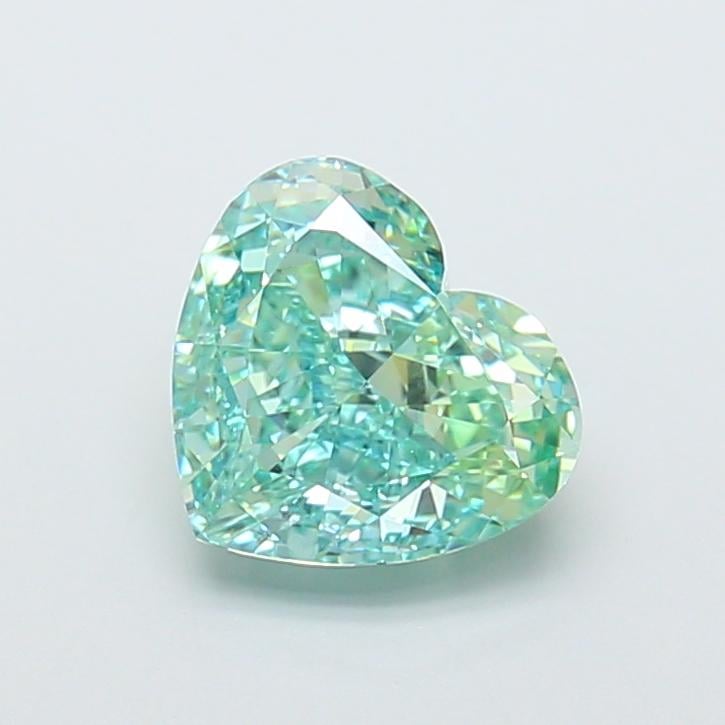 2.37 Ct. Fancy Vivid  Green Heart Lab Grown Diamond