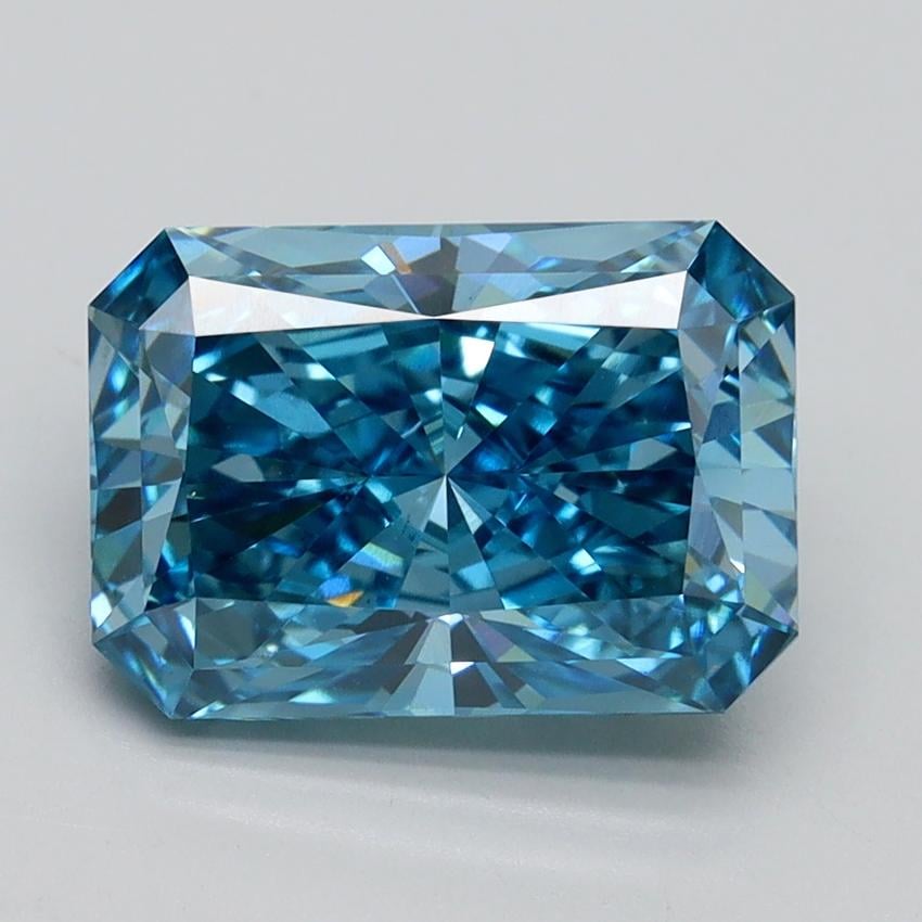 3.05 Ct. Fancy Vivid Blue Radiant Lab Grown Diamond