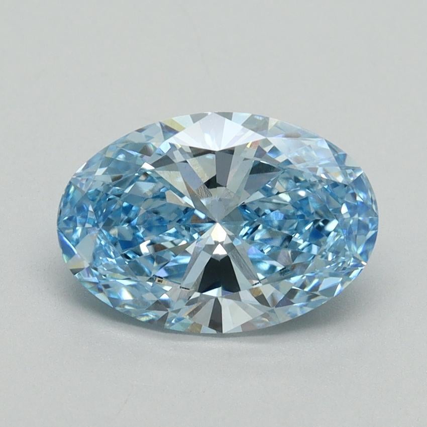 2.00 Ct. Fancy Vivid Blue Oval Lab Grown Diamond