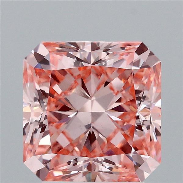3.02 Ct. Fancy Intense Orangy Pink Radiant Lab Grown Diamond