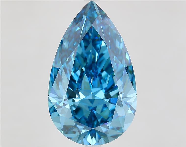 9.63 Ct. Fancy Vivid  Blue Pear Lab Grown Diamond