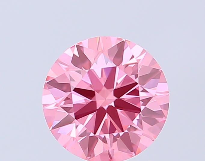 0.87 Ct. Fancy Vivid Pink Round Lab Grown Diamond