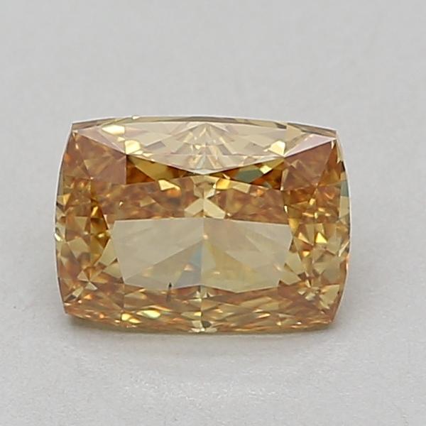 1.57 Ct. Fancy Vivid Brownish Yellow Cushion Lab Grown Diamond