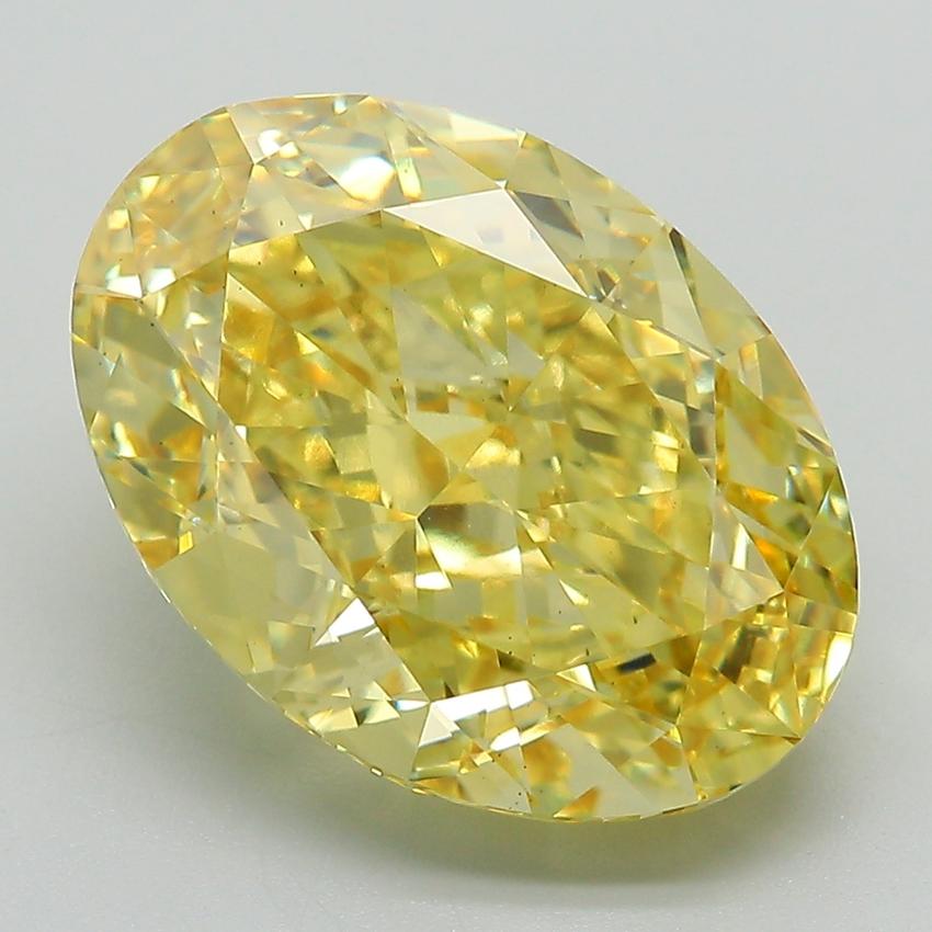 7.70 Ct. Fancy Intense Yellow Oval Lab Grown Diamond
