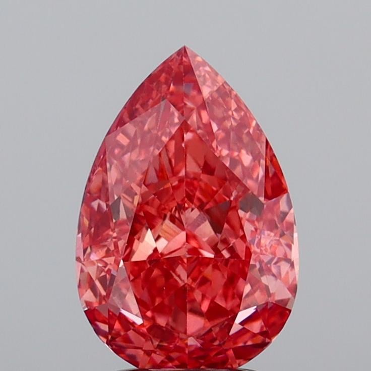 3.04 Ct. Fancy Vivid  Pink Pear Lab Grown Diamond