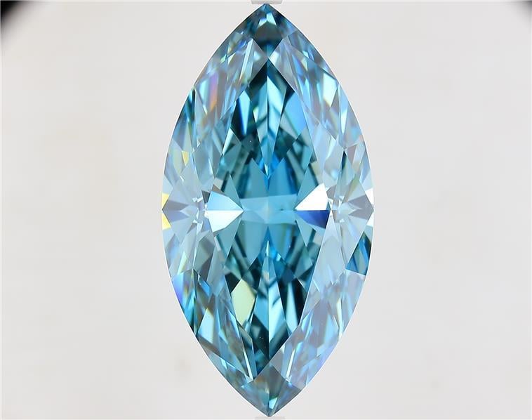 15.06 Ct. Fancy Vivid  Blue Marquise Lab Grown Diamond