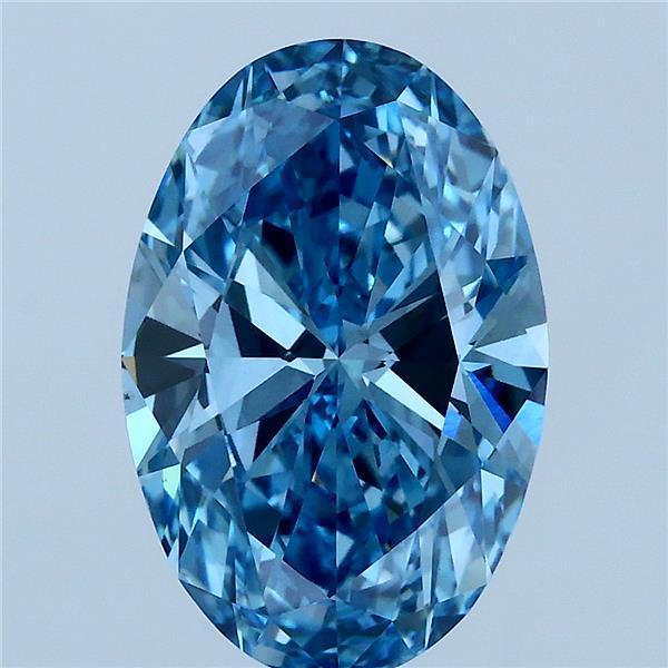 3.01 Ct. Fancy Vivid Blue Oval Lab Grown Diamond