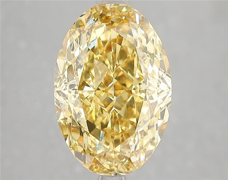 5.03 Ct. Fancy Vivid Yellow Oval Lab Grown Diamond