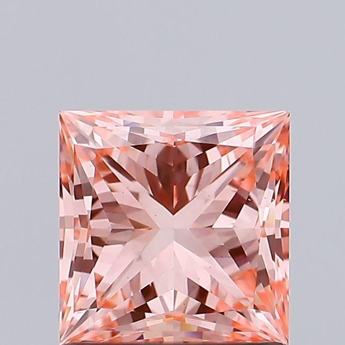 1.11 Ct. Fancy Vivid Pink Princess Lab Grown Diamond