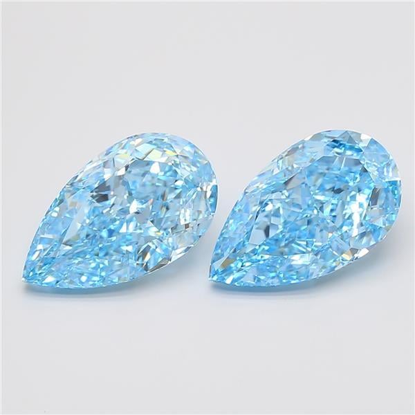 7.15 Ct. Fancy Vivid Blue Pear Lab Grown Diamond
