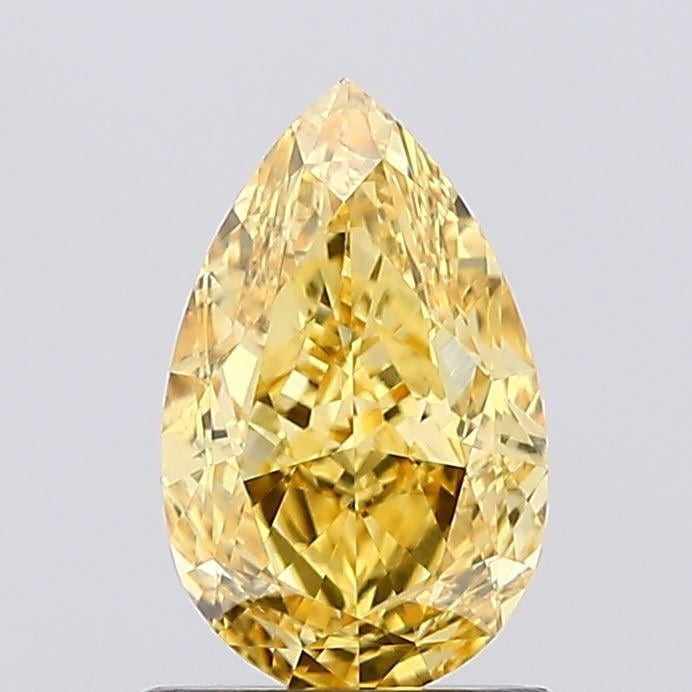 1.10 Ct. Fancy Vivid Yellow Pear Lab Grown Diamond