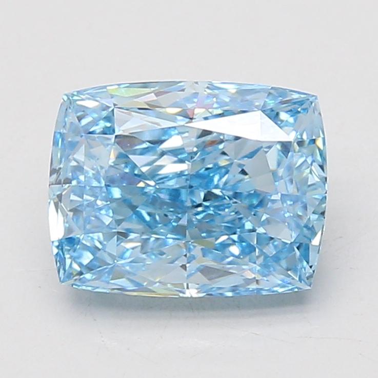 3.02 Ct. Fancy Vivid Blue Cushion Lab Grown Diamond