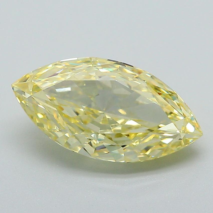 4.03 Ct. Fancy Vivid Yellow Cushion Lab Grown Diamond