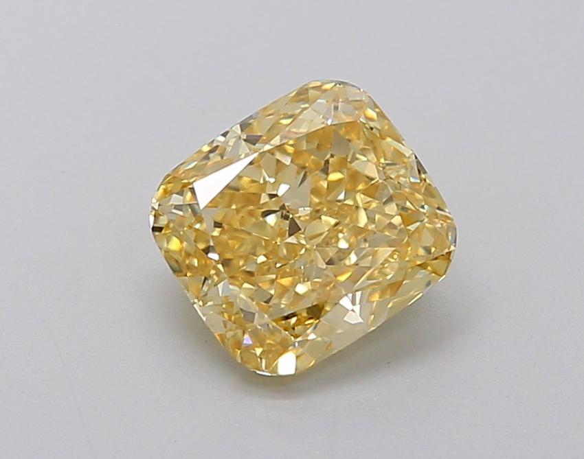 1.29 Ct. Fancy Intense  Yellow Cushion Lab Grown Diamond