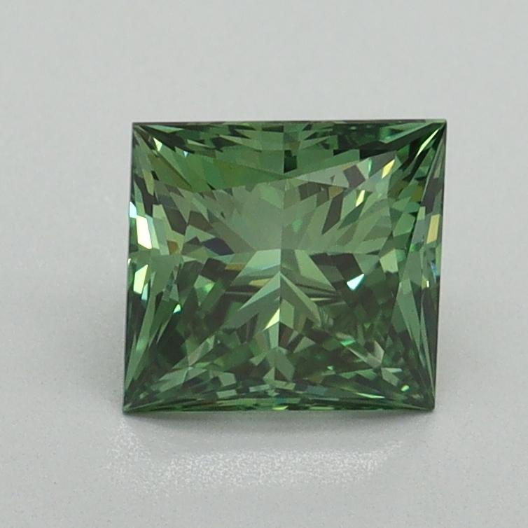 1.19 Ct. Fancy Vivid Green Princess Lab Grown Diamond