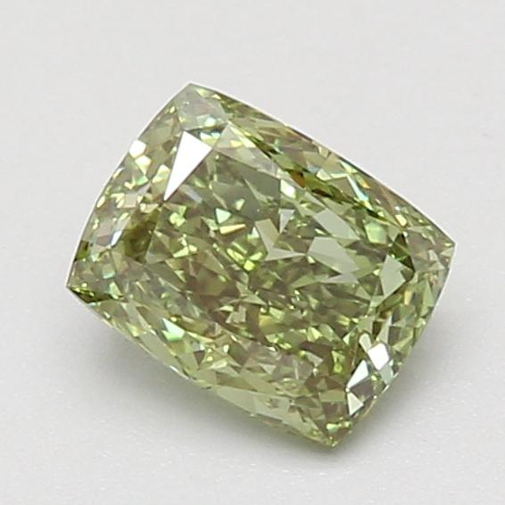 1.10 Ct. Fancy Vivid Green Cushion Lab Grown Diamond